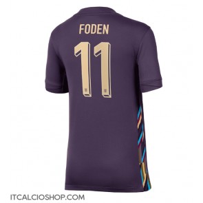 Inghilterra Phil Foden #11 Seconda Maglia Femmina Europei 2024 Manica Corta